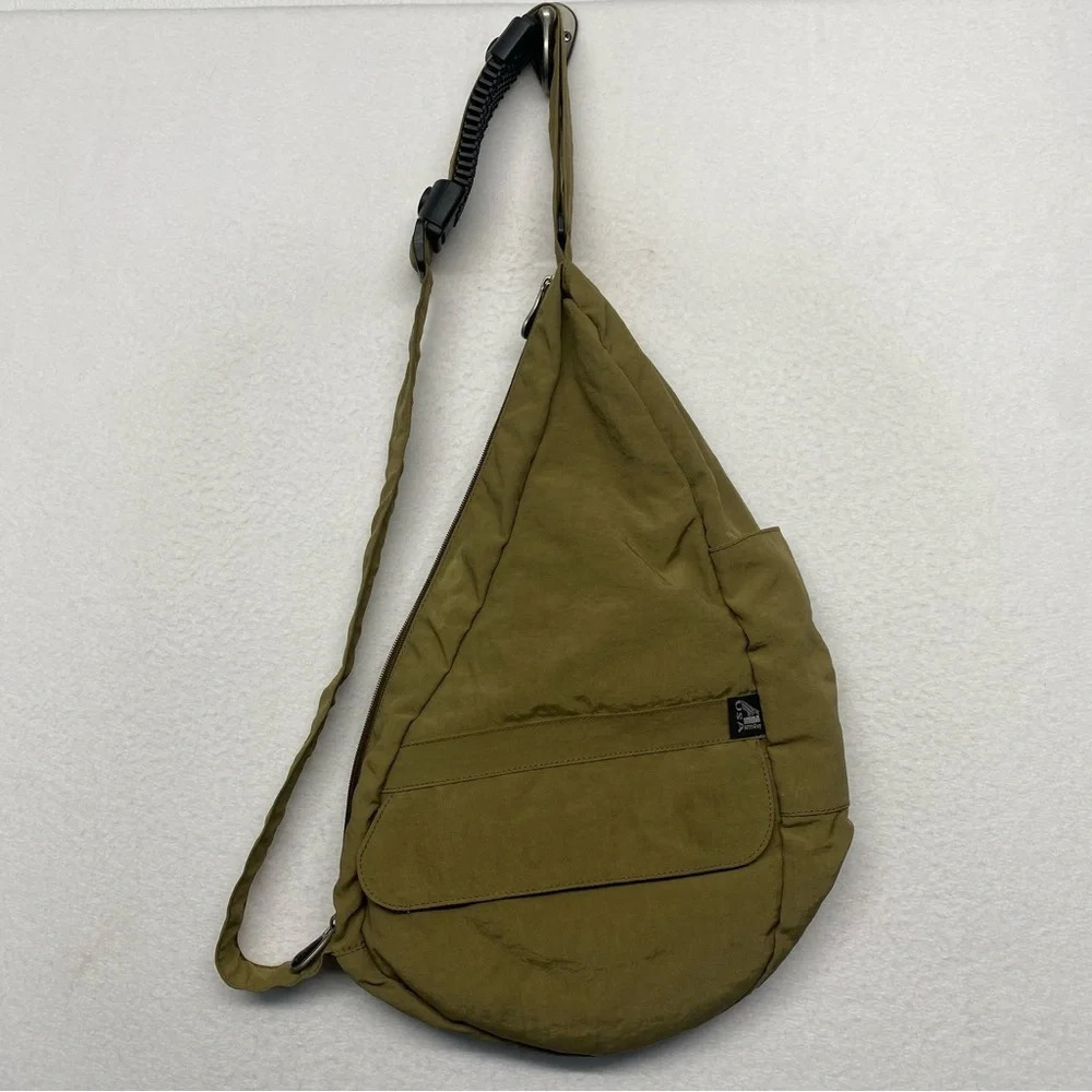 VTG Ameribag Sling Backpack W/ Ergopad Tan/Brown Nylon Organizer